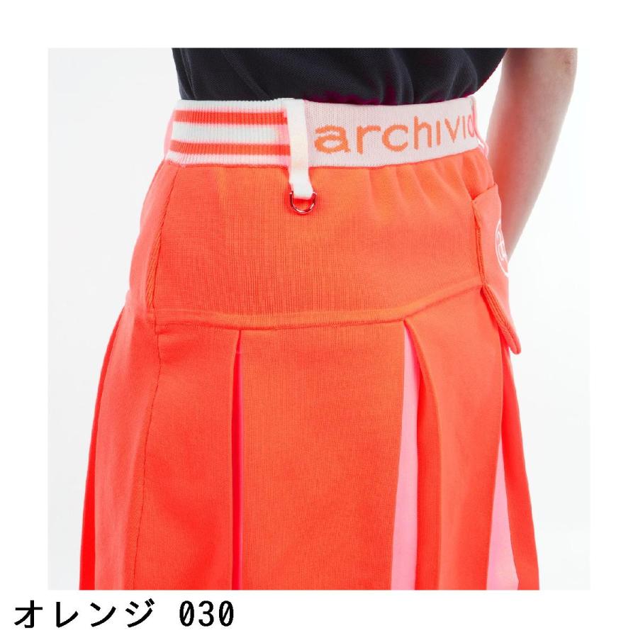 archivio プリーツスカート オレンジ白 【公式通販】