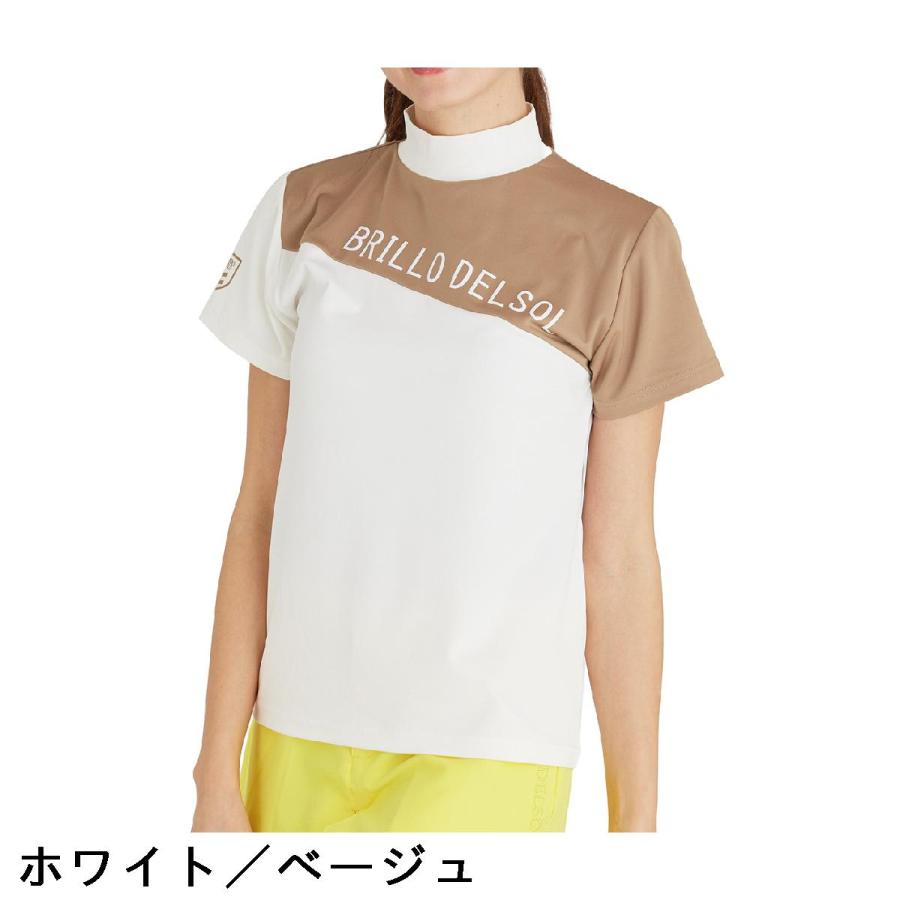 デルソルゴルフ DELSOL GOLF 配色ライン ストレッチ半袖ハイネック