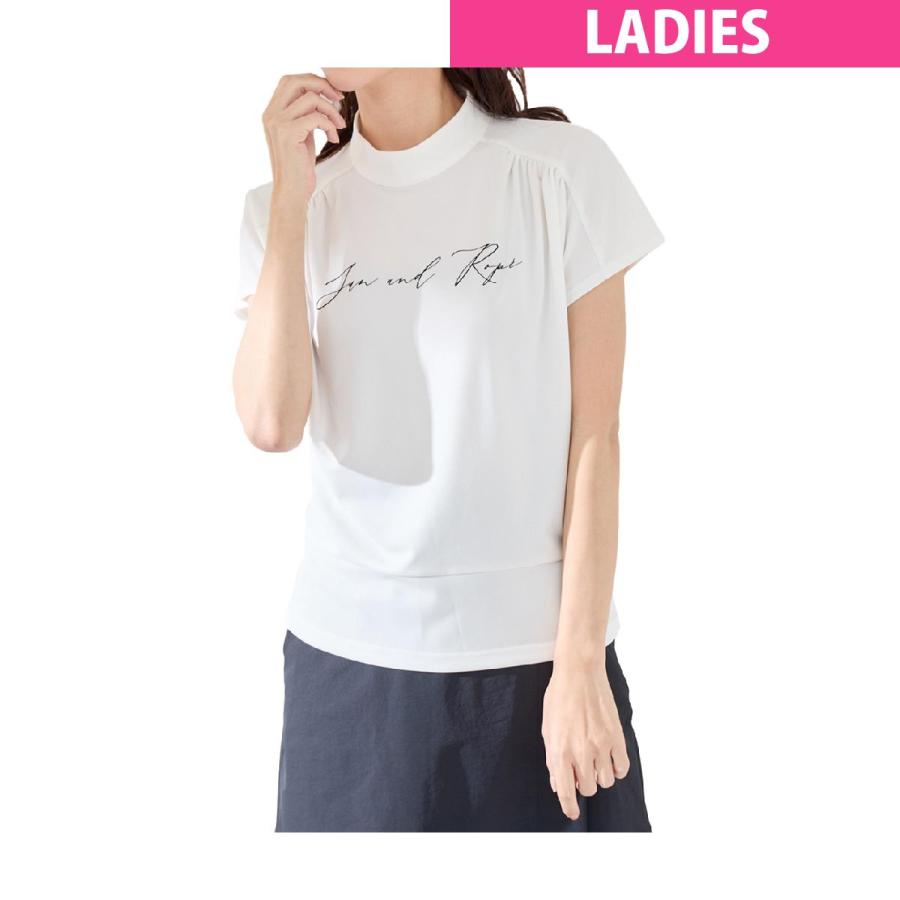 ジュン アンド ロペ　JUN & ROPE　強撚スムースギャザー プルオーバー半袖シャツ　レディス JUN&ROPE'（ジュンアンドロペ） ジュン アンド ロペ JUN & ROPE 強撚