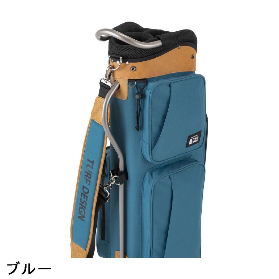 美品 TURF DESIGN キャディバッグ ネイビー/ホワイト　ターフデザイン ターフデザイン TURF DESIGN アドベンチャーシリーズ キャディバッグ