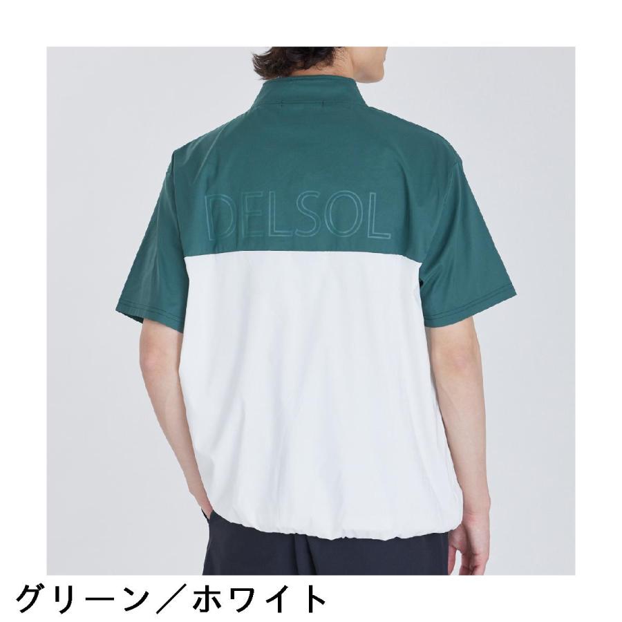 デルソルゴルフ DELSOL GOLF ハーフジップ半袖ブルゾン : GDOゴルフ