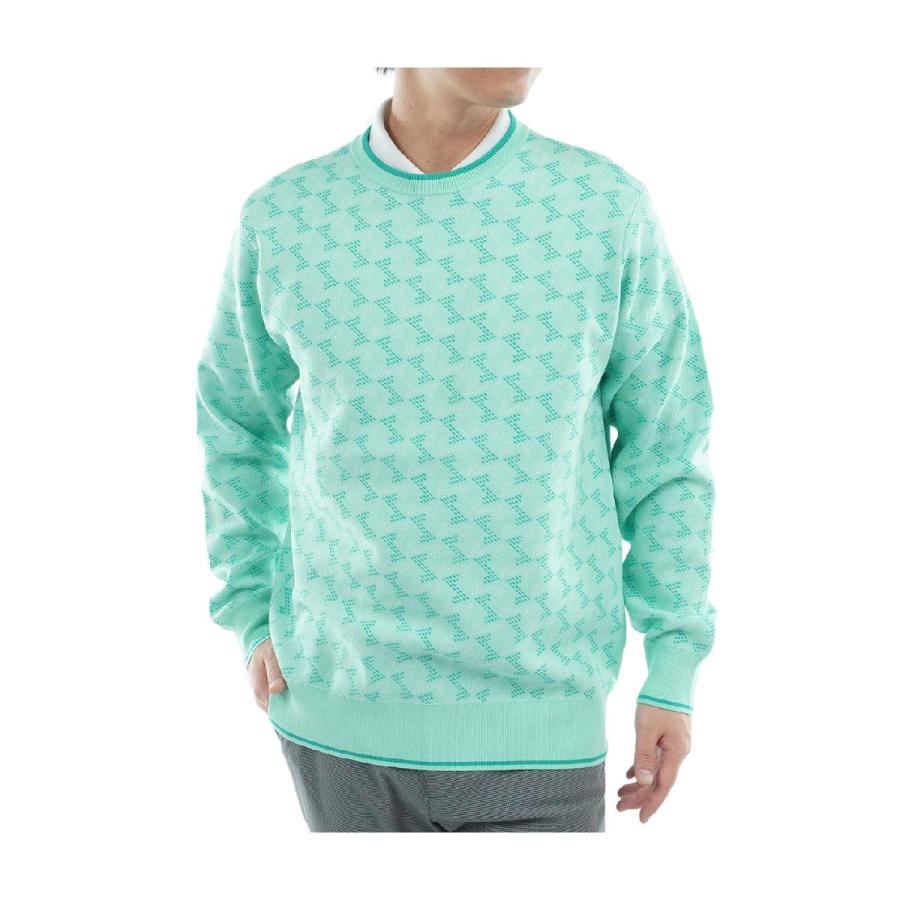 RESURRECTION GOLFメンズロゴセーター レザレクション メニーロゴセーター 22AWPO01-W（オフホワイト