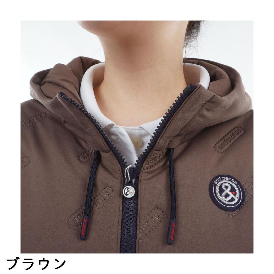 アンパスィ　and per se　ストレッチ エアジャスター中綿フーディーブルゾン　レディス and per se（アンパスィ） ストレッチ エアジャスター中綿フーディー