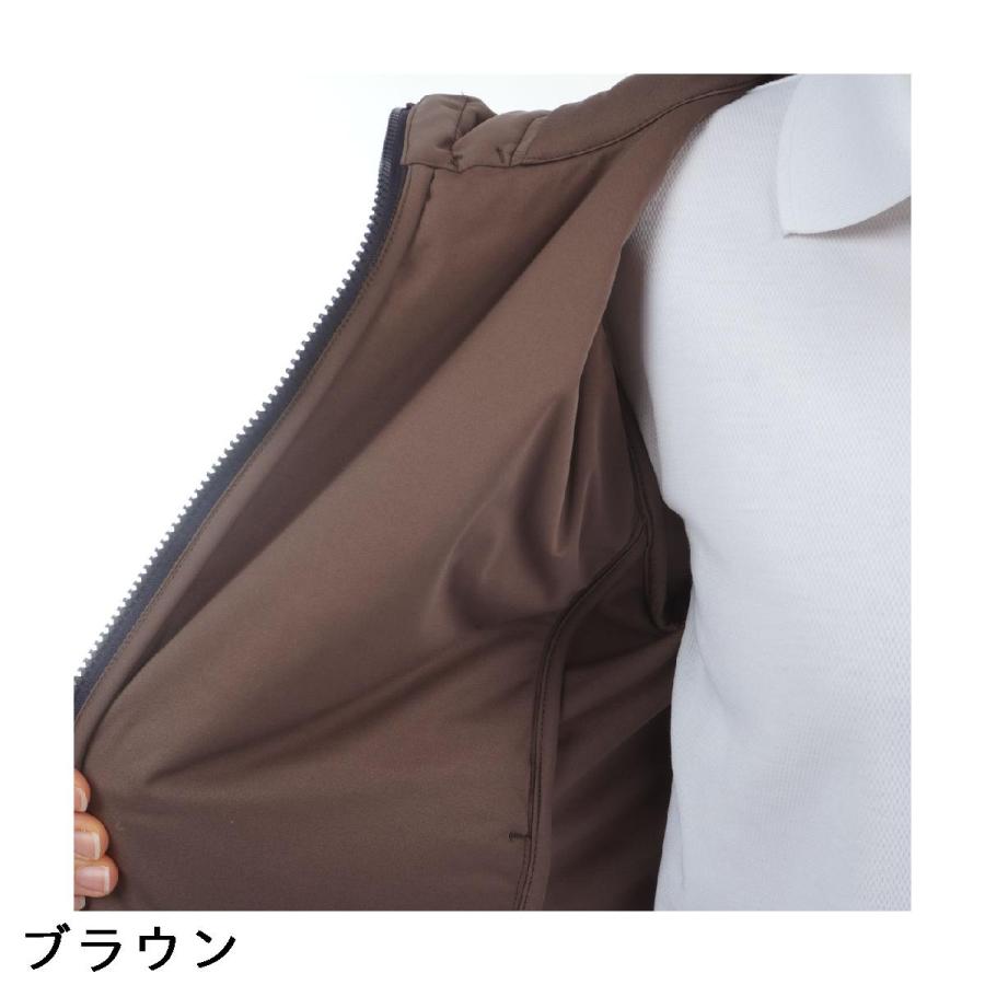 and per se（アンパスィ） ストレッチ エアジャスター中綿フーディー