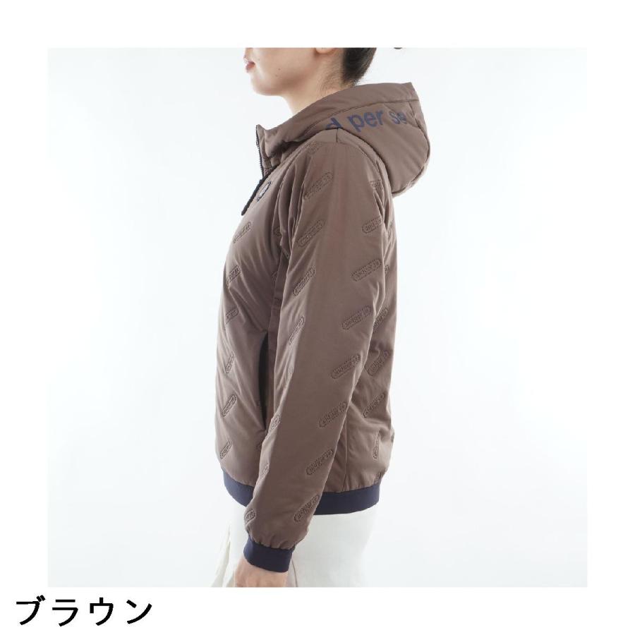 and per se（アンパスィ） ストレッチ エアジャスター中綿フーディー