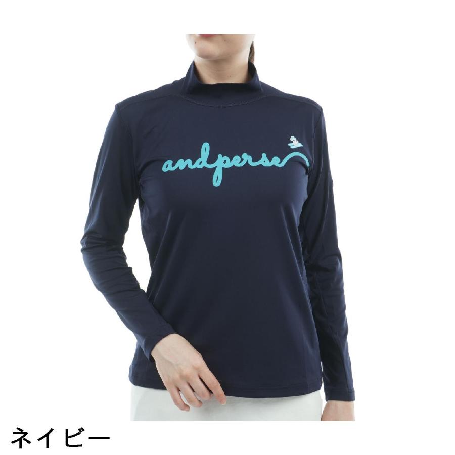 アンパスィ　and per se　ストレッチ マシュマロジャージー長袖モックネックシャツ and per se（アンパスィ） ストレッチ マシュマロジャージー長袖モック