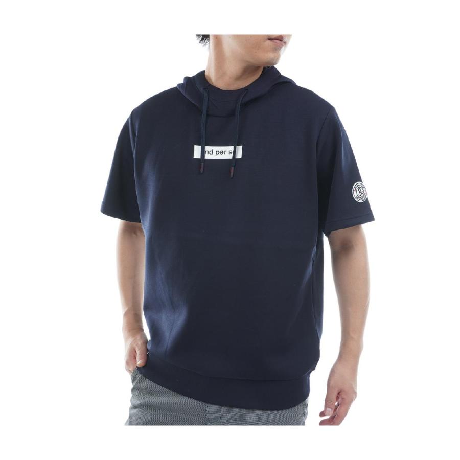 アンパスィ　and per se　ストレッチ ショットスムーザースウェット半袖フーディーシャツ and per se（アンパスィ） ストレッチ ショットスムーザースウェット