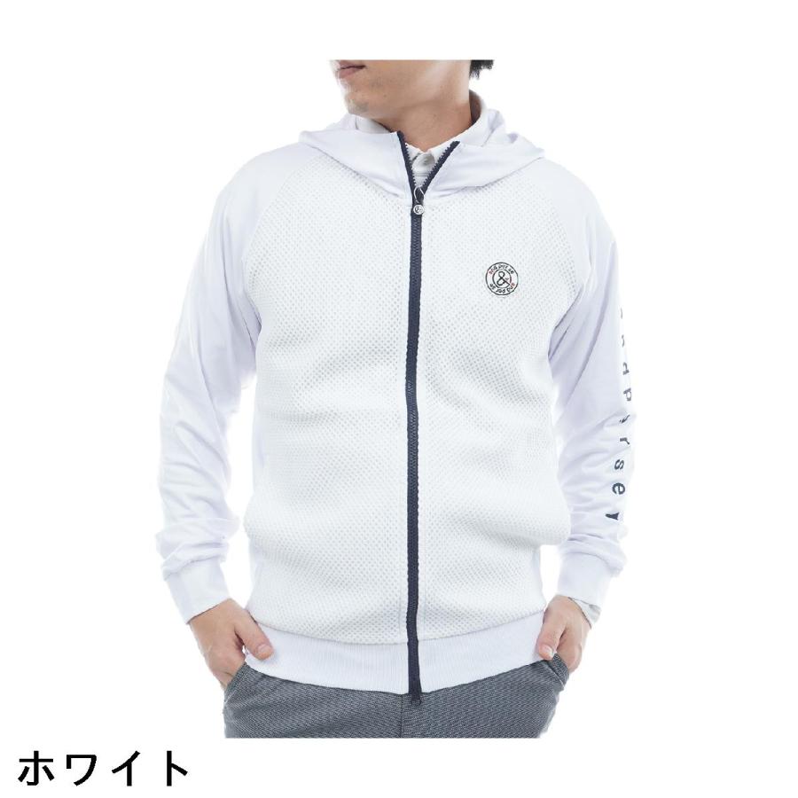 and per se ホワイト M フード付きジャケット and per se（アンパスィ） ストレッチ エアレーテックメッシュ