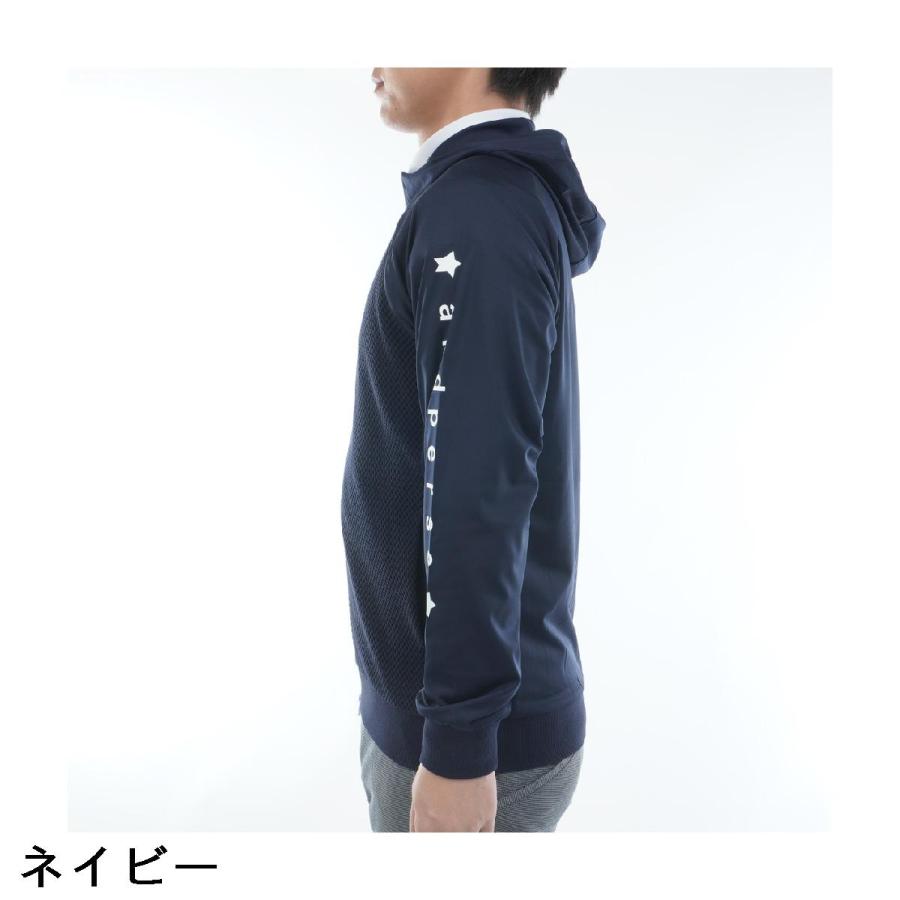アンパスィ　and per se フーディー ネイビー/ホワイト and per se（アンパスィ） ストレッチ エアレーテックメッシュ