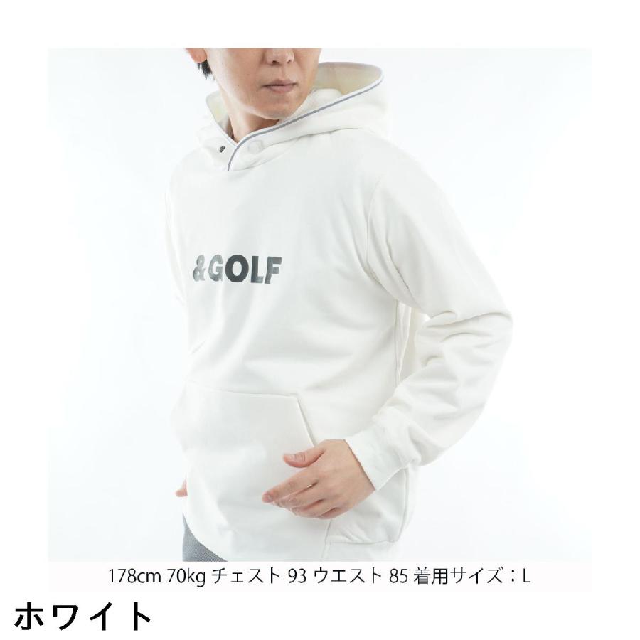 and per se & GOLF バックグリッドフリース プルパーカ Lサイズ and per se（アンパスィ） & GOLF ストレッチ バックグリッドフリース