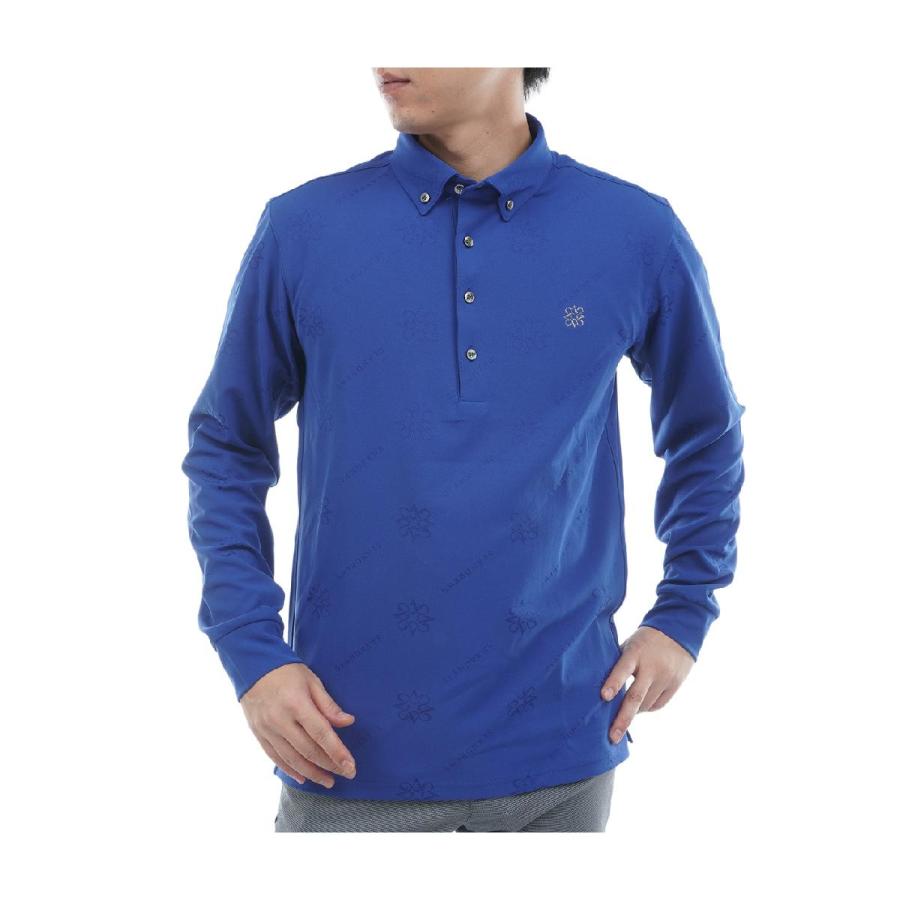 セント・アンドリュース　St ANDREWS　ロゴケルトジャカード長袖ポロシャツ セント・アンドリュース St ANDREWS ロゴケルトジャカード長袖