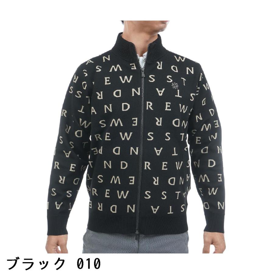 St ANDREWS セント・アンドリュース ロゴジャカードニットフルジップ