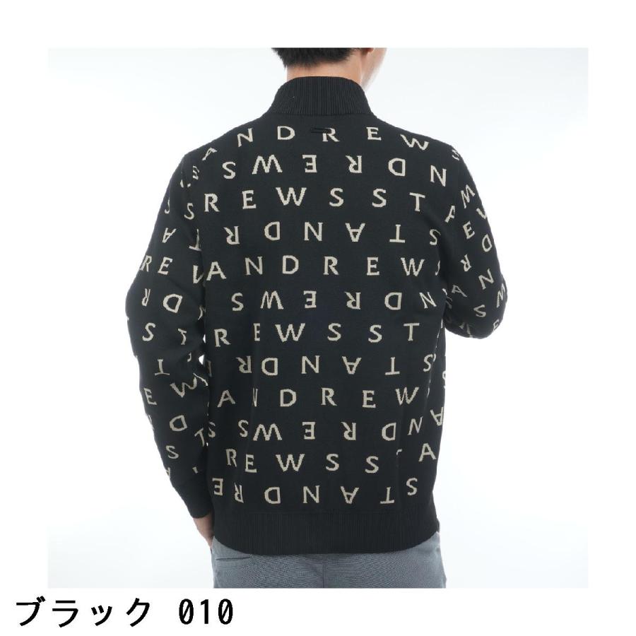 St ANDREWS セント・アンドリュース ロゴジャカードニットフルジップ