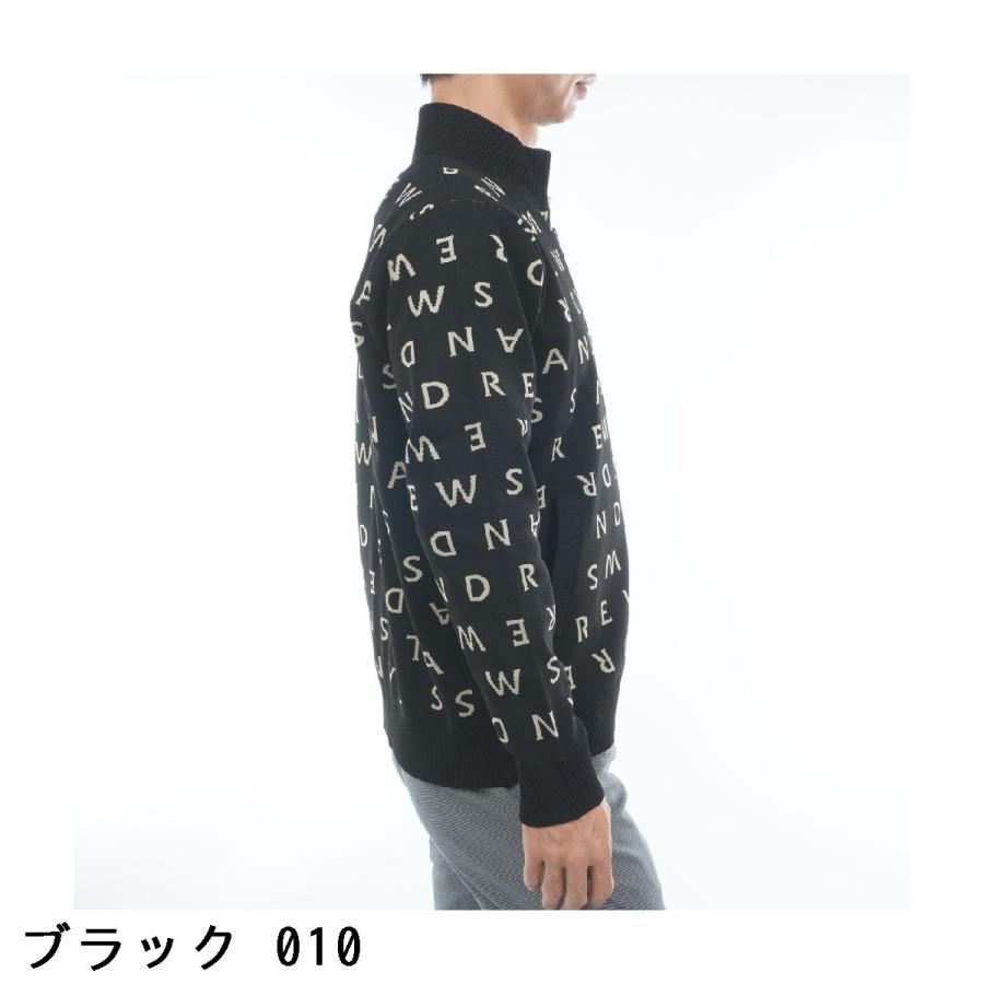 St ANDREWS セント・アンドリュース ロゴジャカードニットフルジップ