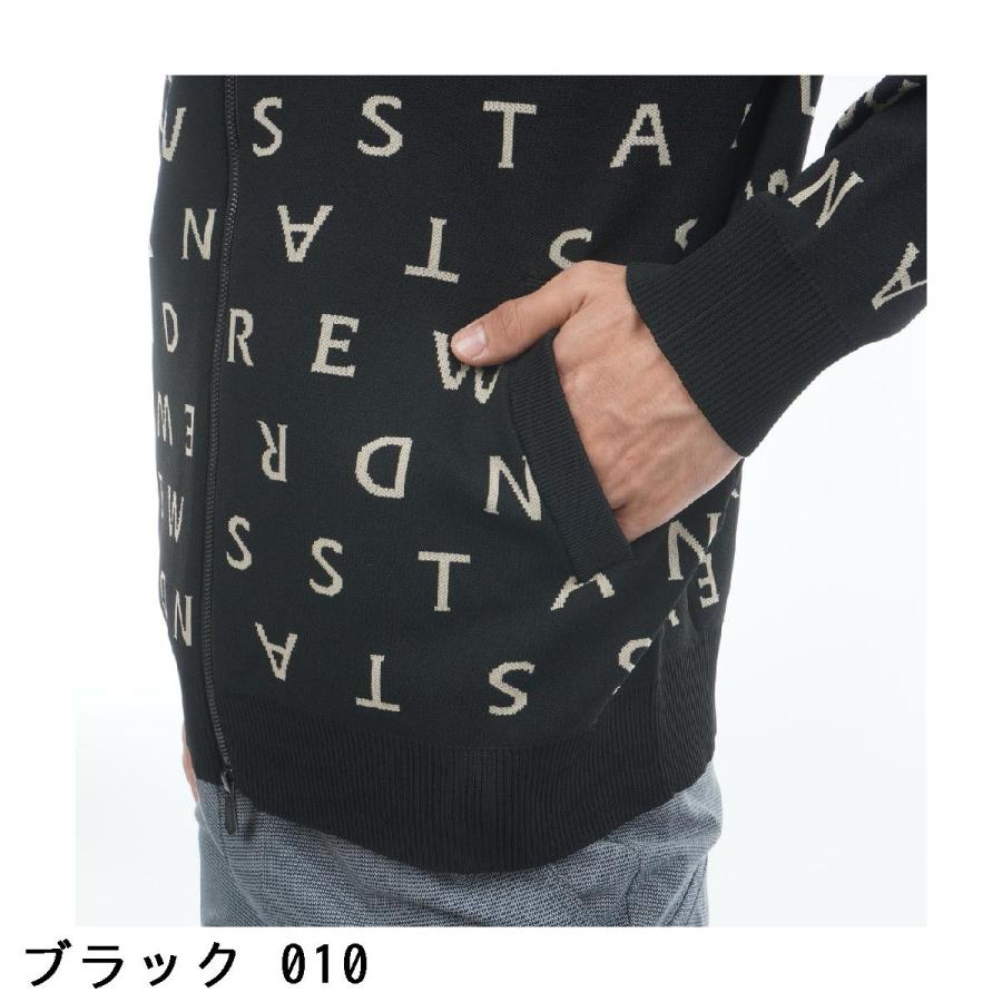 St ANDREWS セント・アンドリュース ロゴジャカードニットフルジップ