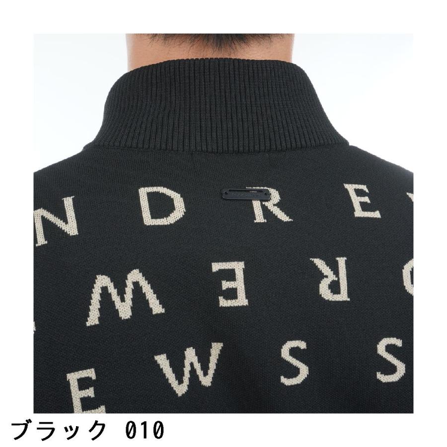 St ANDREWS セント・アンドリュース ロゴジャカードニットフルジップ