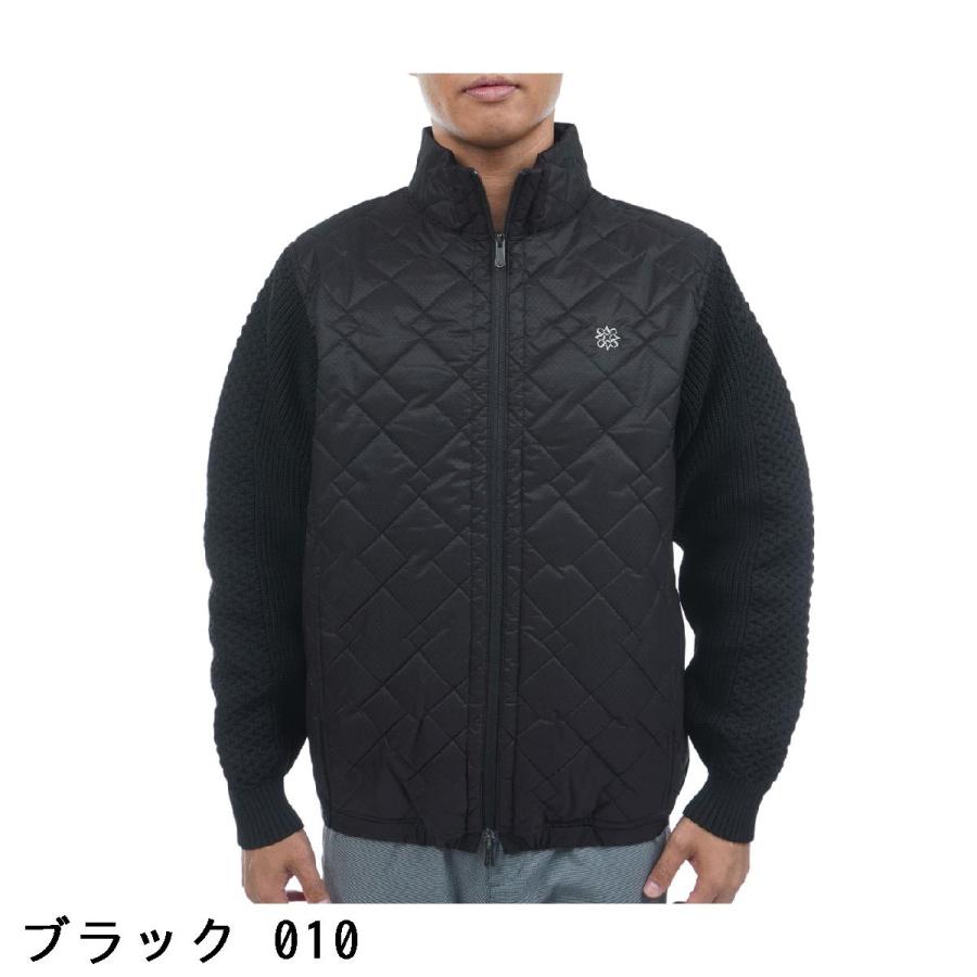 セントアンドリュース・中綿キルト袖ニットブルゾン セント・アンドリュース St ANDREWS ドットストレッチ キルト袖ニット