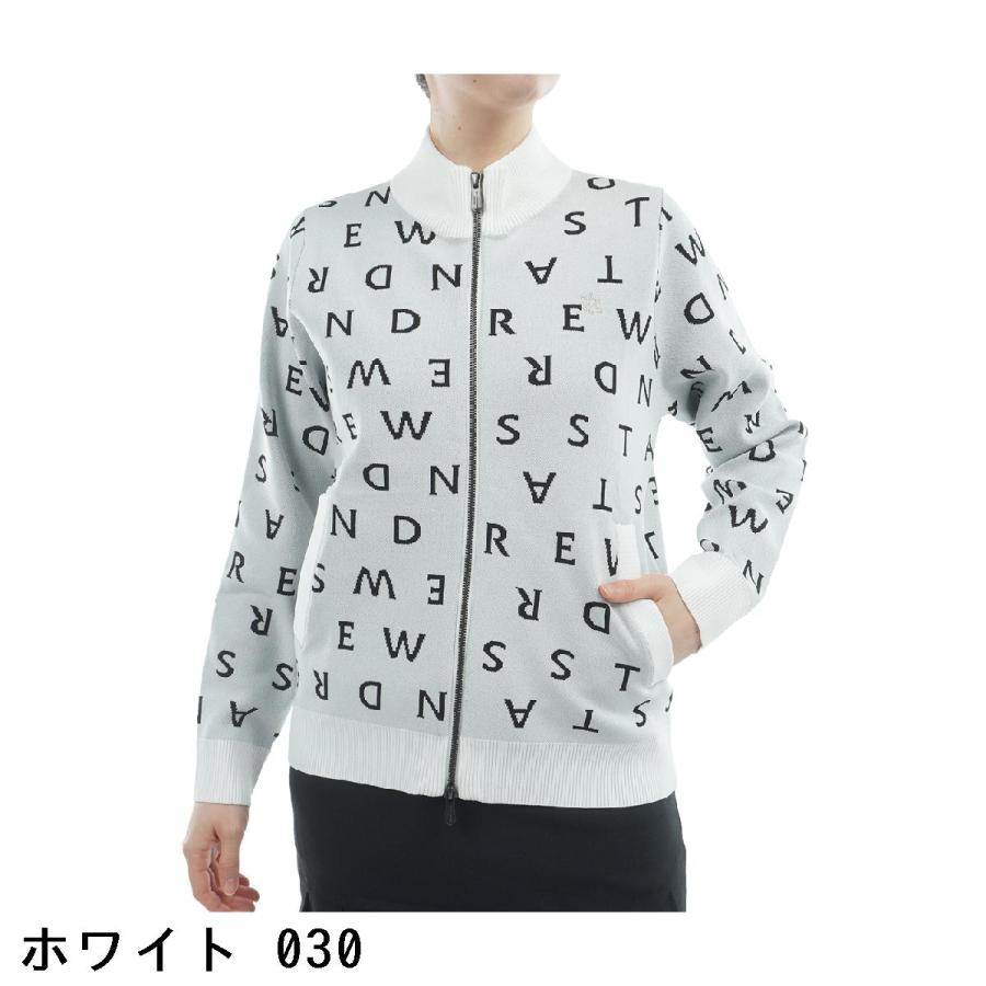 セント・アンドリュース St ANDREWS ロゴジャカードフルジップセーター