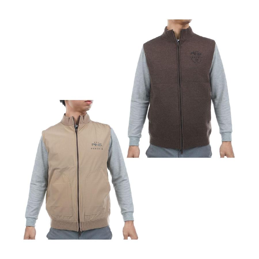ピン　PING　リバーシブル フルジップニットベスト PING（ピン） リバーシブル フルジップニットベスト : GDOゴルフ