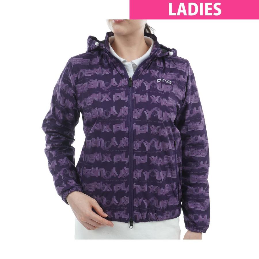 ピン　PING　総柄プリント フーディーブルゾン　レディス PING（ピン） 総柄プリント フーディーブルゾン レディス : GDOゴルフ