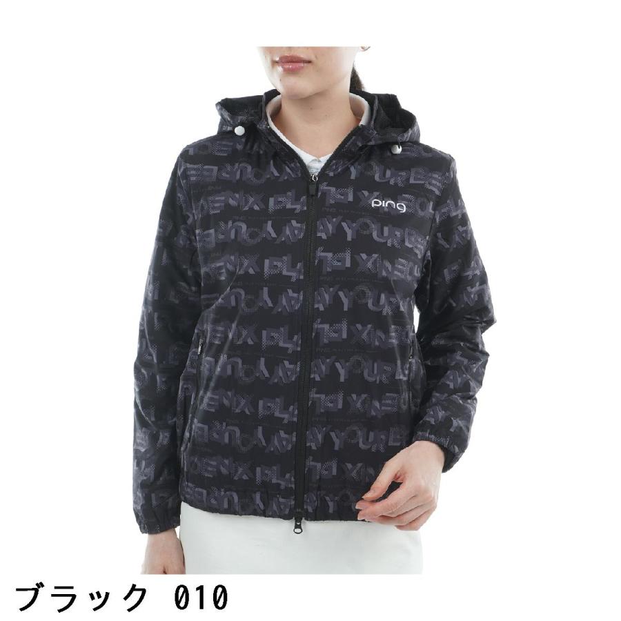 PING（ピン） 総柄プリント フーディーブルゾン レディス : GDOゴルフ
