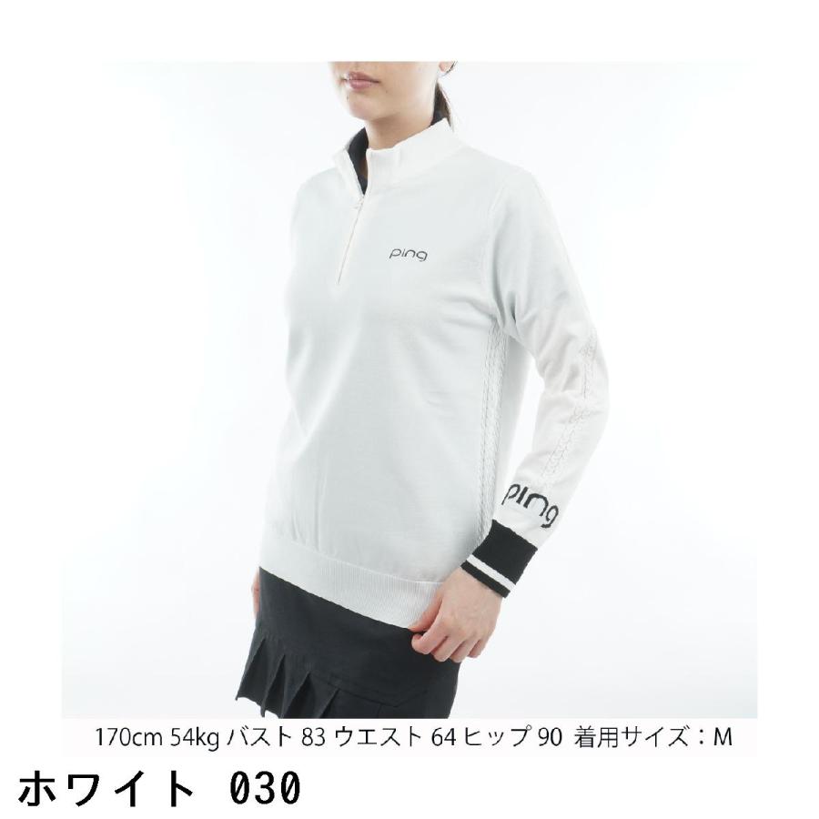 PING（ピン） ハーフジップ 袖ロゴジャカードセーター レディス : GDO