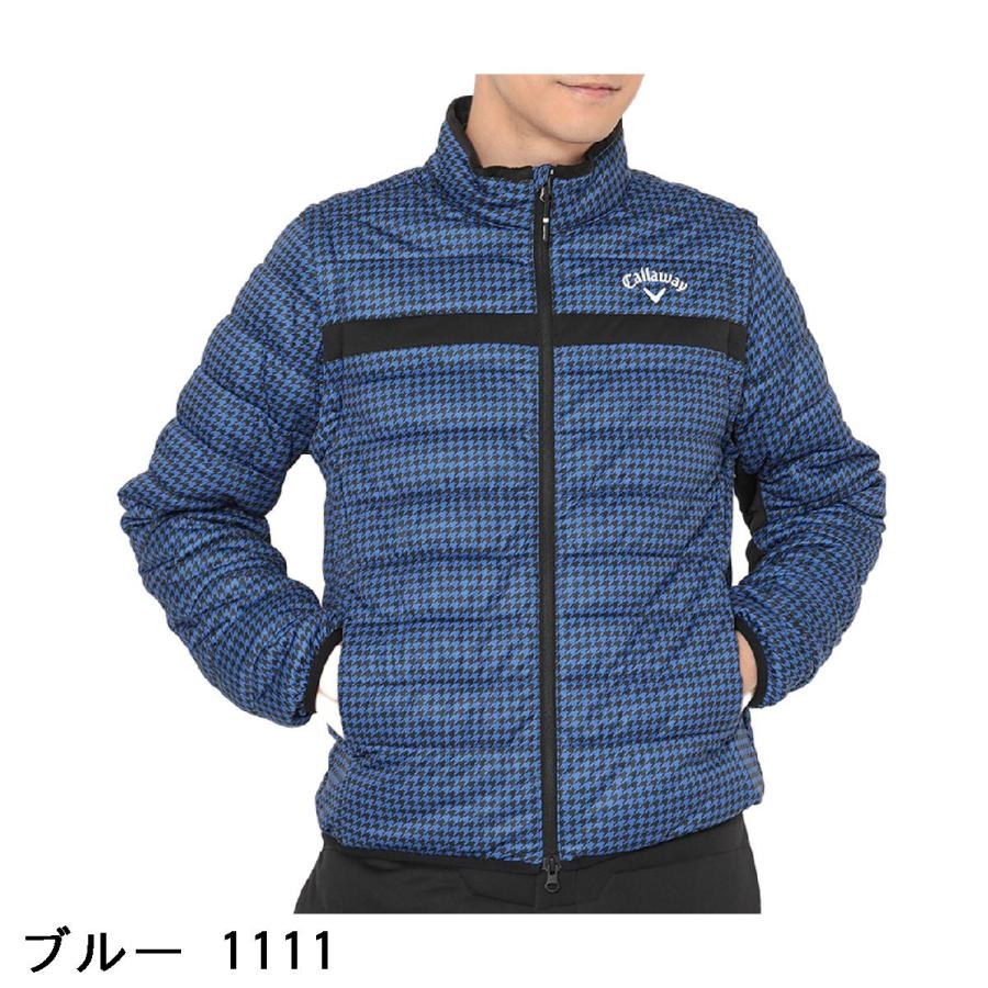 callaway 2way ジャケット　中綿 超美品】キャロウェイ 中綿ジャケット ネイビー×黒 総柄 ダブルジップ