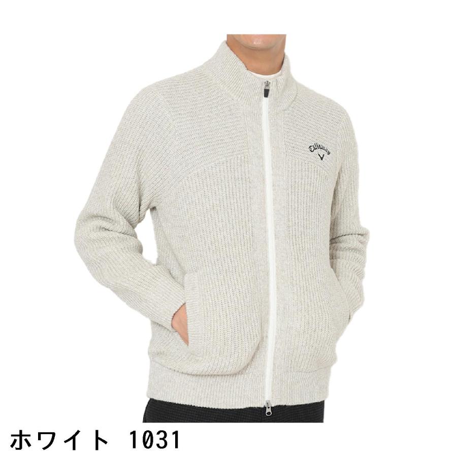 Callaway ゴルフウェア　ホワイト ジップアップセーター　3Ｌ Callaway（キャロウェイ） キャロウェイゴルフ Callaway Golf 裏地付き