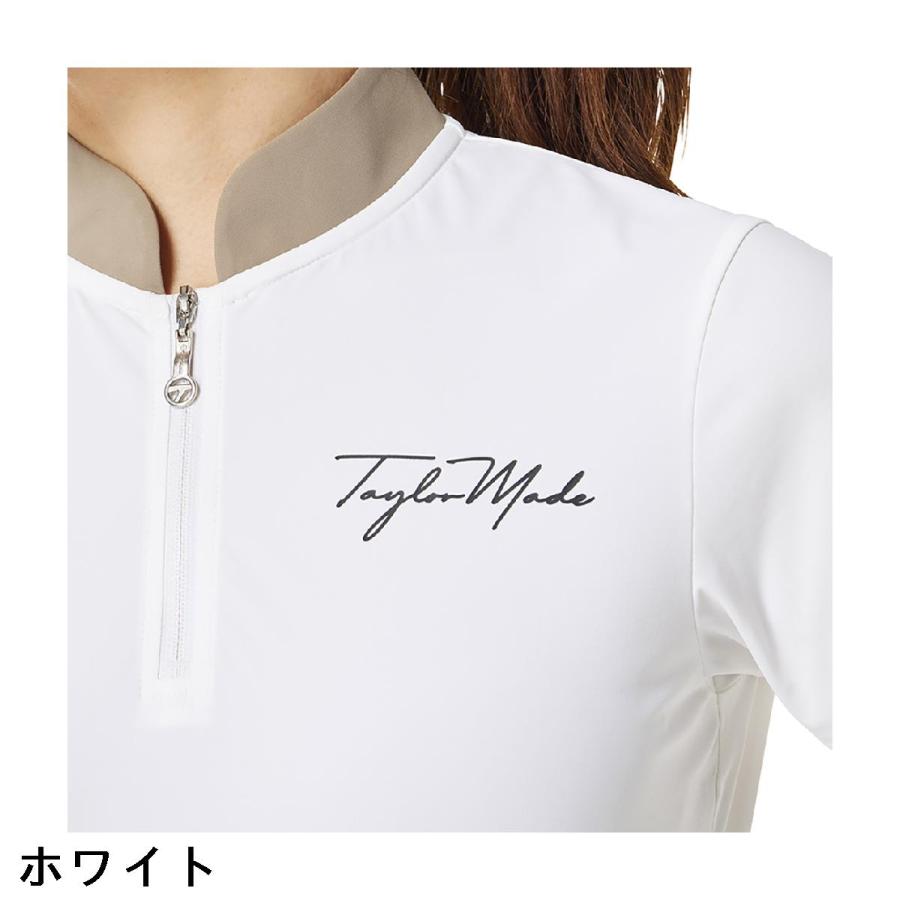 テーラーメイド　Taylor Made　ストレッチ ハーフジップ半袖モックシャツ　レディス TaylorMade（テーラーメイド） ストレッチ ハーフジップ半袖モック