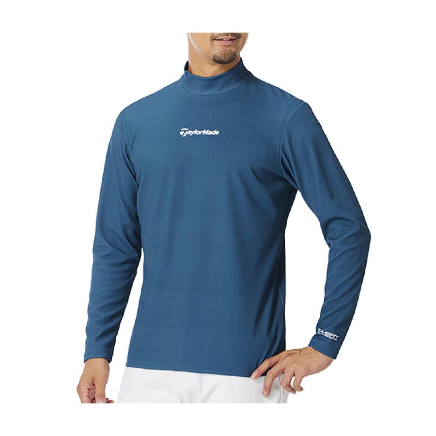 TaylorMadeメンズゴルフウェア長袖シャツ Lサイズ秋冬春モックネック TaylorMade（テーラーメイド） ストレッチ T-HEAT グリッド