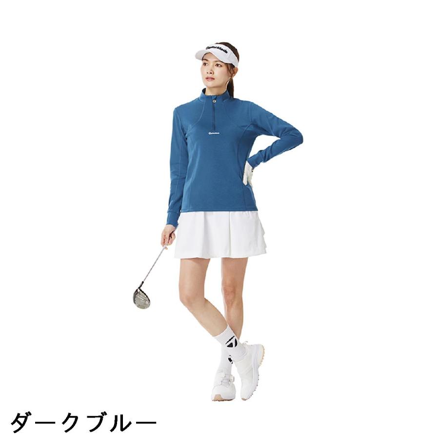 テーラーメイド　Taylor Made　ストレッチ 裏起毛 ハーフジップ モックネック長袖シャツ　レディス TaylorMade（テーラーメイド） ストレッチ 裏起毛 ハーフジップ モック