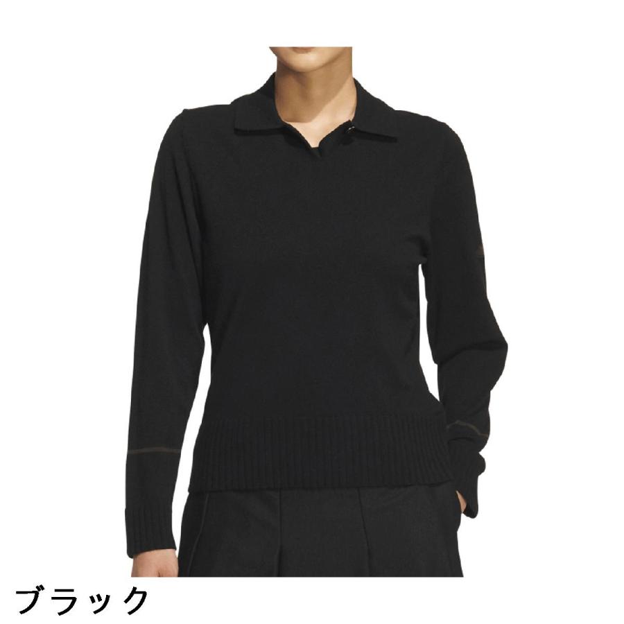 adidas（アディダス） ニット 長袖ポロシャツ レディス : GDOゴルフ
