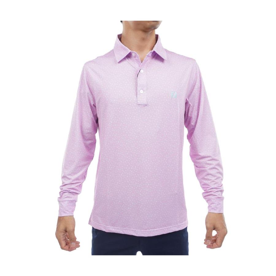 フットジョイ　Foot Joy　ストレッチ バードプリント長袖ポロシャツ FootJoy（フットジョイ） ストレッチ バードプリント長袖ポロシャツ
