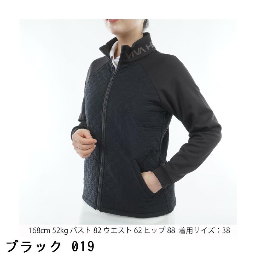 ビバハート VIVA HEART 裏起毛 千鳥格子柄 ピンソニック スタンドブルゾン レディス_5