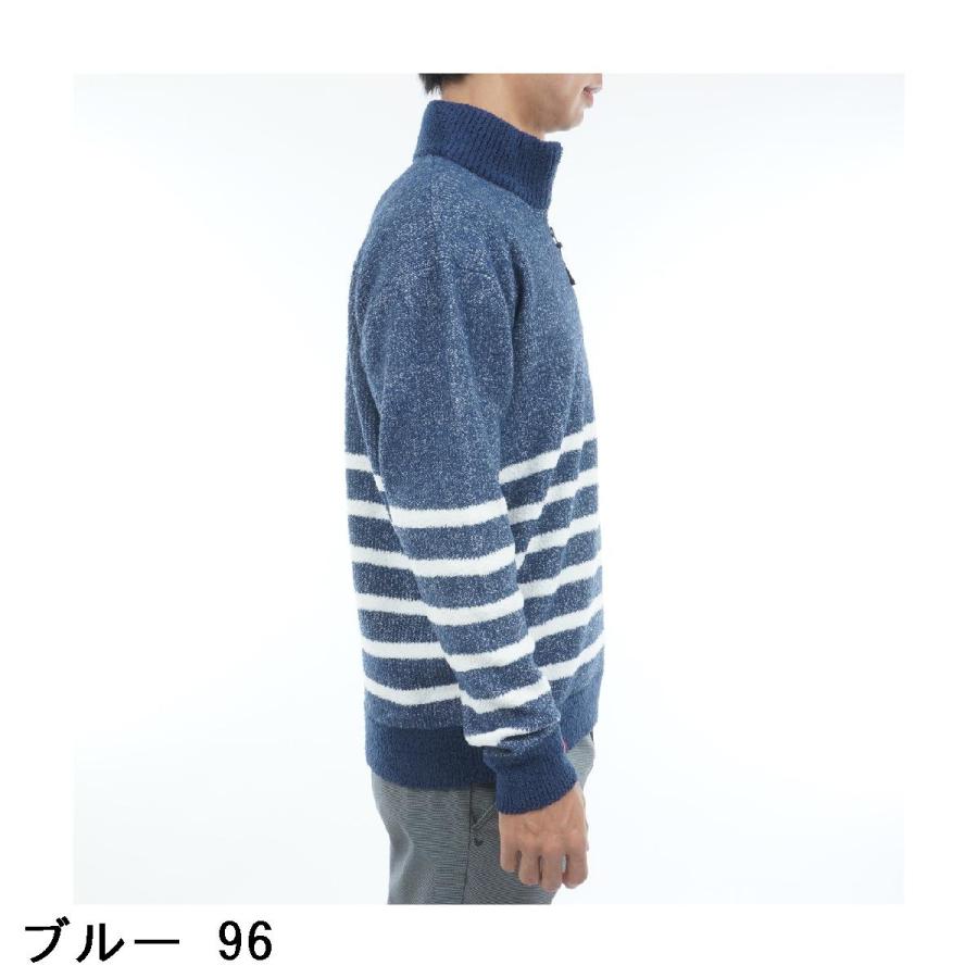 Rosasen（ロサーセン） モールニット ボーダー ハーフジップハイネック