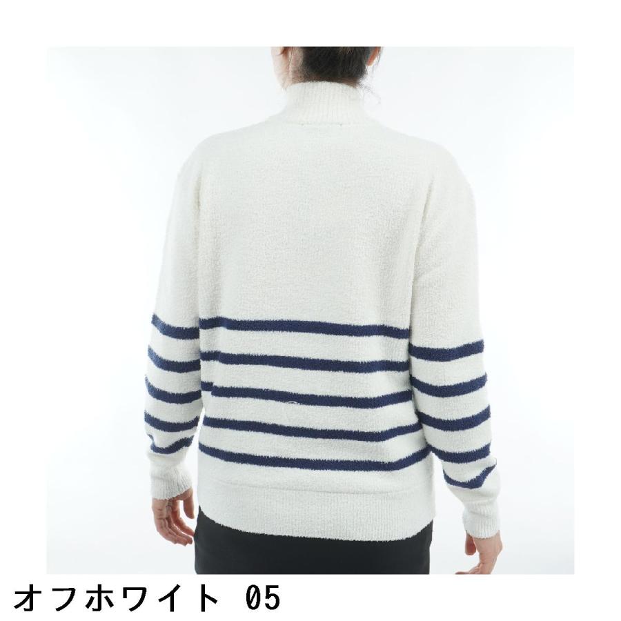 ロサーセン ROSASEN モールニット ボーダー ハーフジップハイネックセーター レディスの画像