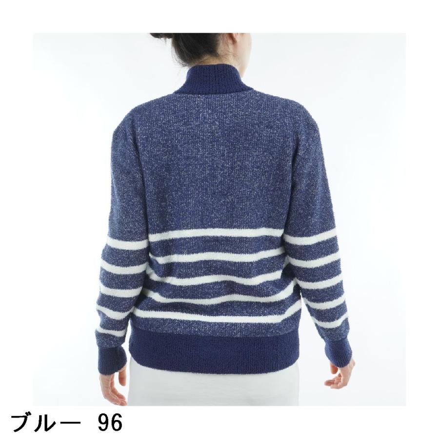 ロサーセン ROSASEN モールニット ボーダー ハーフジップハイネックセーター レディスの画像