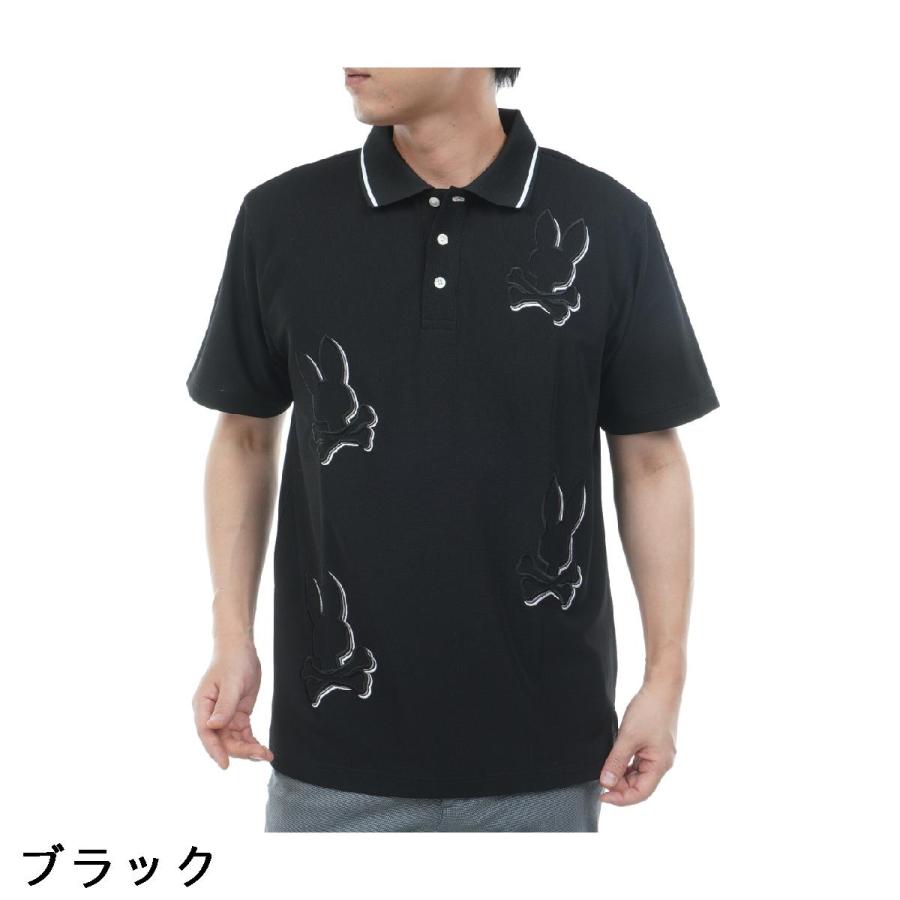 サイコバニー・ビッグバニーロゴ エンブロイダリーポロシャツ Lサイズ Psycho Bunny（サイコバニー） PSYCHO BUNNY GOLF ビッグバニーロゴ