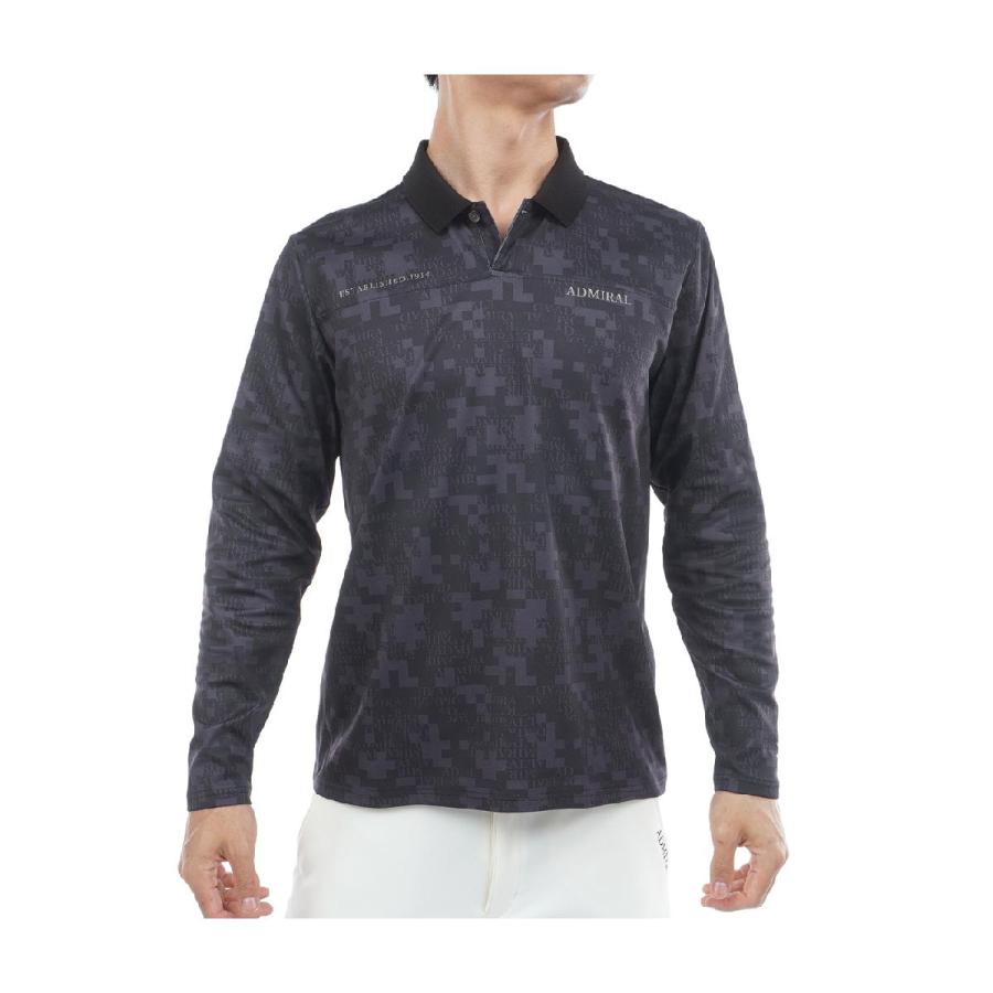 アドミラル　Admiral　ストレッチ モザイクカモフラージュ 裏起毛 長袖ポロシャツ Admiral（アドミラル） ストレッチ モザイクカモフラージュ 裏起毛