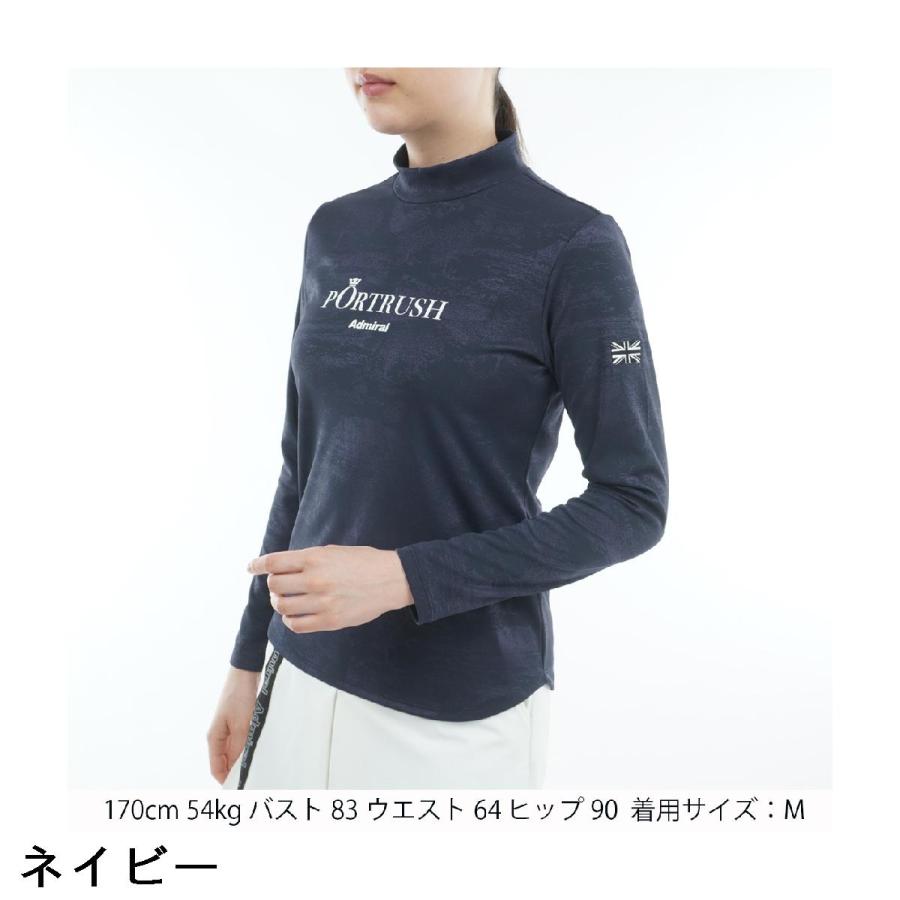 アドミラル　Admiral　ストレッチ ゴルフジャガード 長袖モックネックシャツ　レディス Admiral（アドミラル） ストレッチ ゴルフジャガード 長袖モックネック