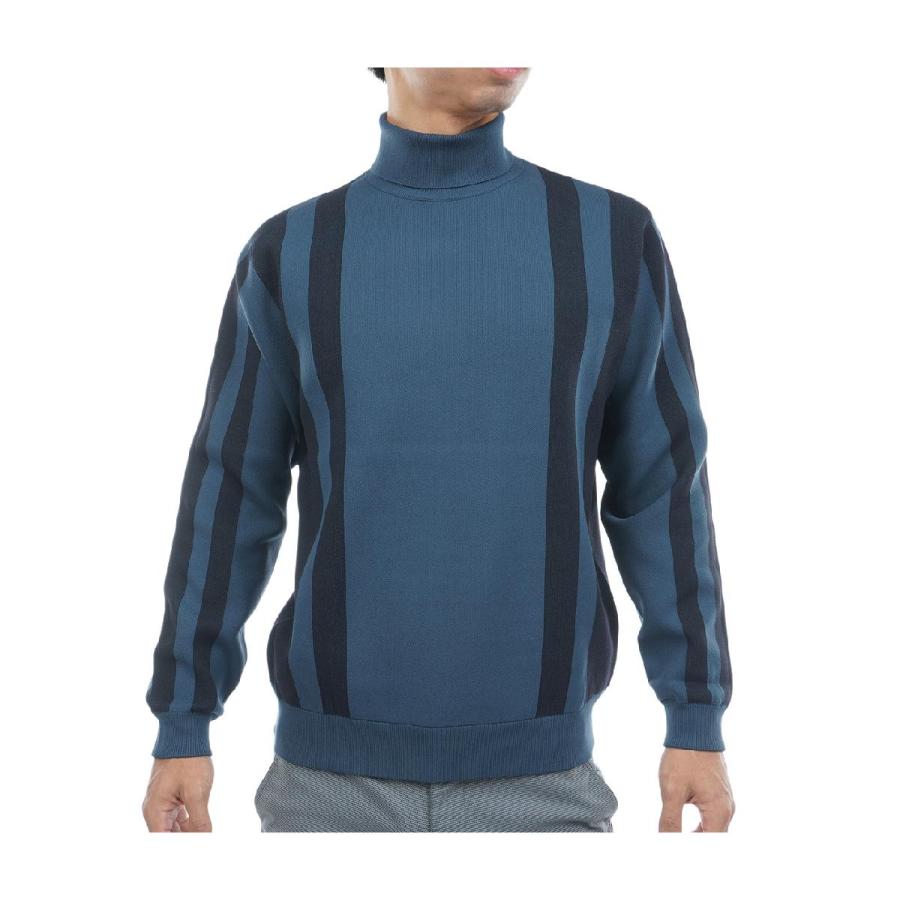 フィドラ　FIDRA　ストレッチ 変形ストライプモックネックセーター FIDRA（フィドラ） ストレッチ 変形ストライプモックネックセーター