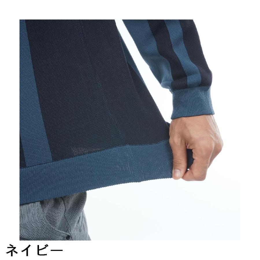 FIDRA（フィドラ） ストレッチ 変形ストライプモックネックセーター