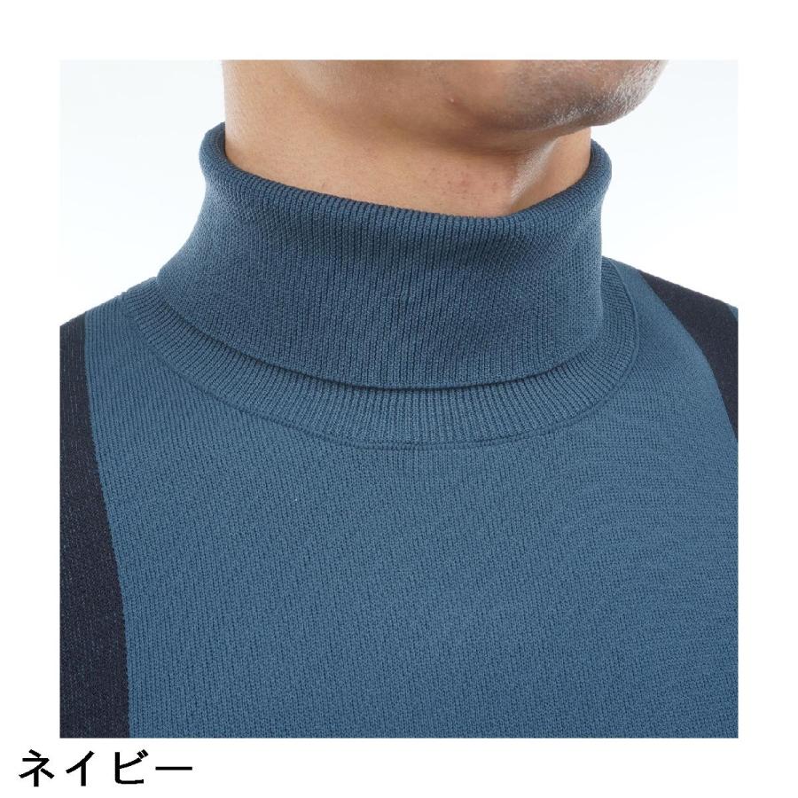 FIDRA（フィドラ） ストレッチ 変形ストライプモックネックセーター