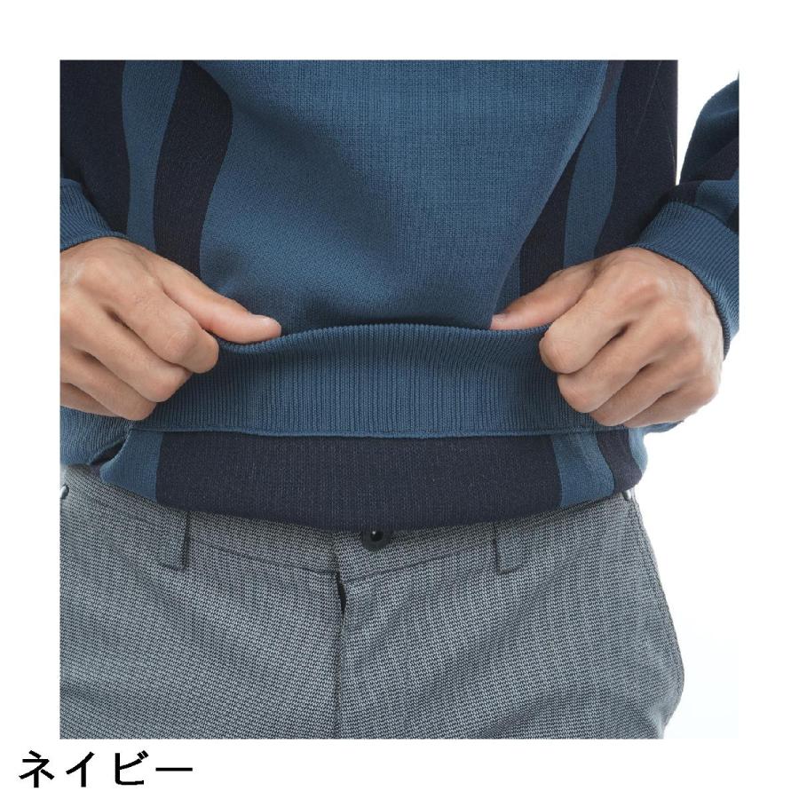 FIDRA（フィドラ） ストレッチ 変形ストライプモックネックセーター