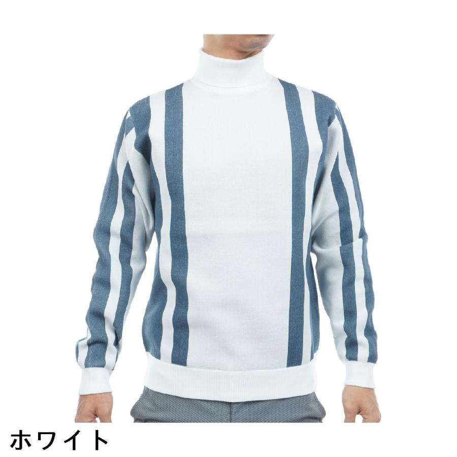 FIDRA（フィドラ） ストレッチ 変形ストライプモックネックセーター