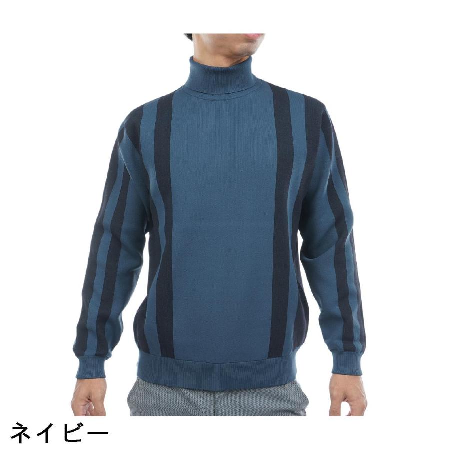 FIDRA（フィドラ） ストレッチ 変形ストライプモックネックセーター