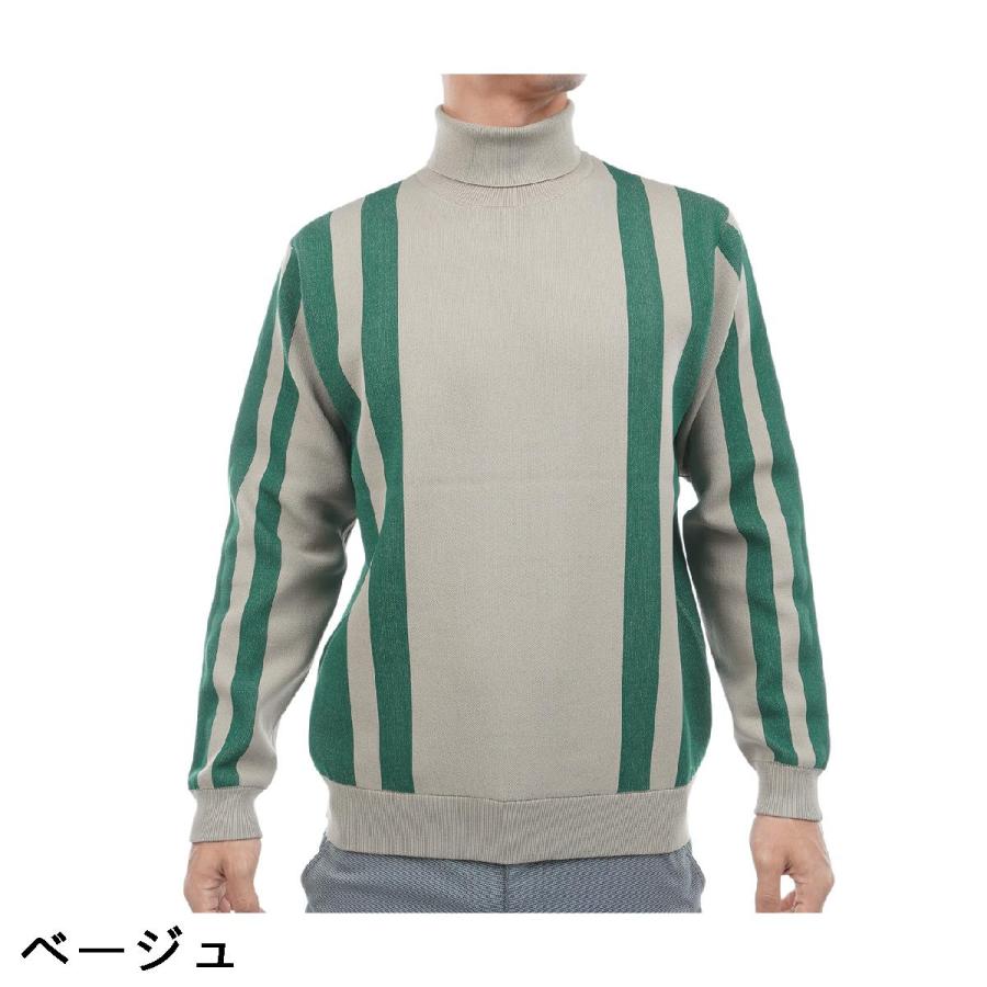 FIDRA（フィドラ） ストレッチ 変形ストライプモックネックセーター