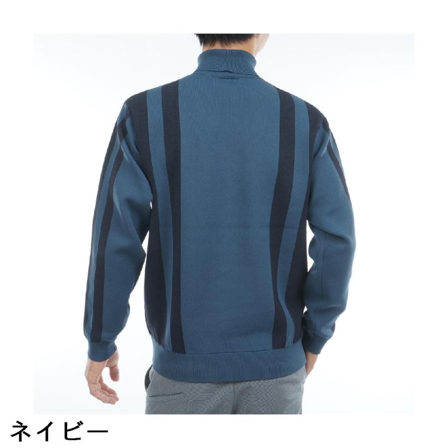 FIDRA（フィドラ） ストレッチ 変形ストライプモックネックセーター