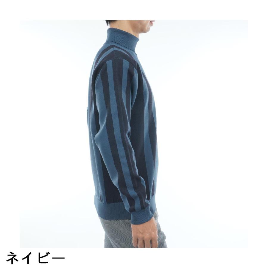 FIDRA（フィドラ） ストレッチ 変形ストライプモックネックセーター