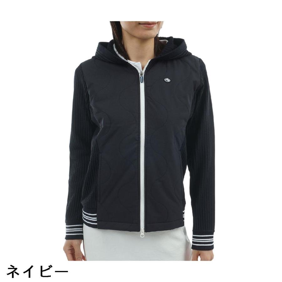 FIDRA／フィドラ　フード付中綿ジャケット（ネイビーLサイズ） FIDRA（フィドラ） ストレッチ ニット HX中綿ジャケット レディス